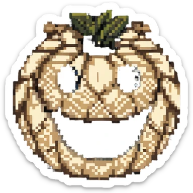 horror sackface with intricate stitching patterns and detailed burlap texture sticker