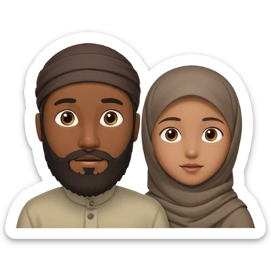 Make a Muslim man with a 6 year old girl wearing a hijab sticker