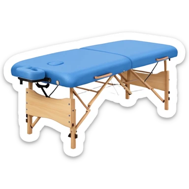 massage table blue sticker