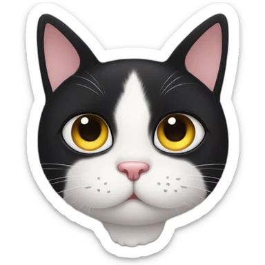 black cat huge sad eyes with a tears sticker