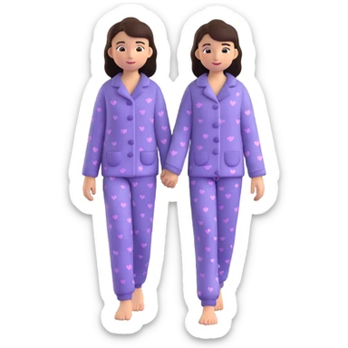 girl walking in pajamas sticker