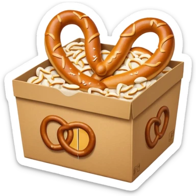 Pretzel on food paper box sticker