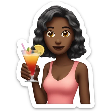 Girls holding cocktails  sticker