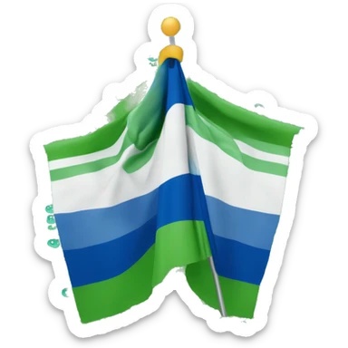 Drapeau bicolore bleu en haut vert en bas avec une roulotte à 16 branches au milieu  sticker