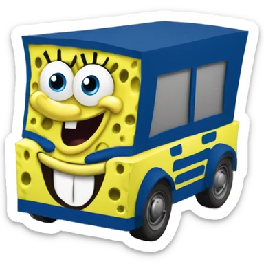 Spongebob wide-body dark blue Cardstock Papercraft fr-s racecar sticker
