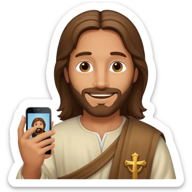 Jésus sur son téléphonesur son téléphone sticker