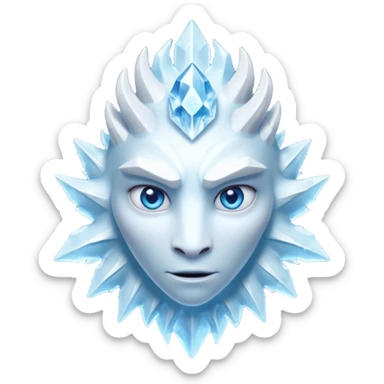 ice creature portrait, head and shoulders only, frozen crystal skin, glowing blue eyes, frost aura, sharp icy textures, fantasy winter vibe, 3D cartoon, mobile game icon style, clean background, no text, no watermark
 sticker