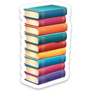 tall stack of colorful manga books sticker