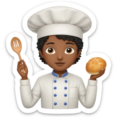 Una chef pelinegra con rulos sticker