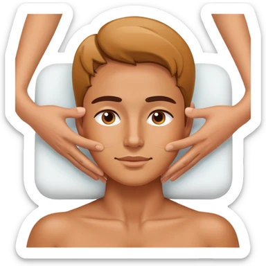 person getting a massage, relaxed face sticker