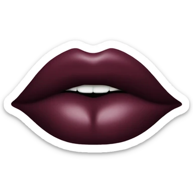 Burgundy lipstick kiss sticker