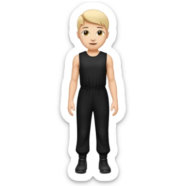 create an emoji, sleeveless fitted black jumpsuit sticker