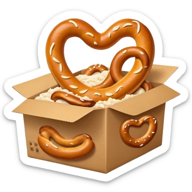 Pretzel on food paper box sticker