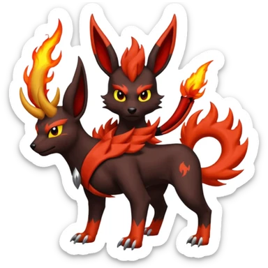 Darkrai-Scizor-Flareon-Houndoom-fusion with fiery horns and a Mohawk  sticker