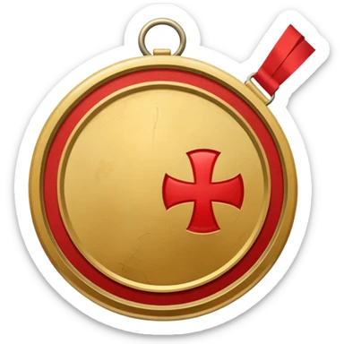 gold medal with bandage and ONLY ONE magnifier engraved on the center sticker