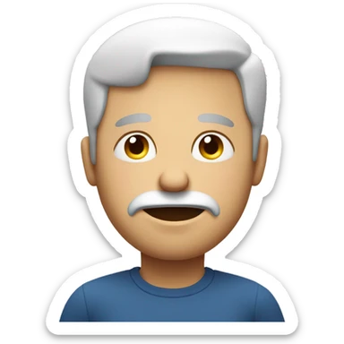 White short Bold man with big stomach pinching his eyes towards the camera  sticker