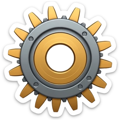 generate a very realistic steel gear sticker