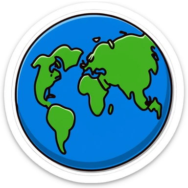 Globe of Earth with landmasses forming the number 812 sticker