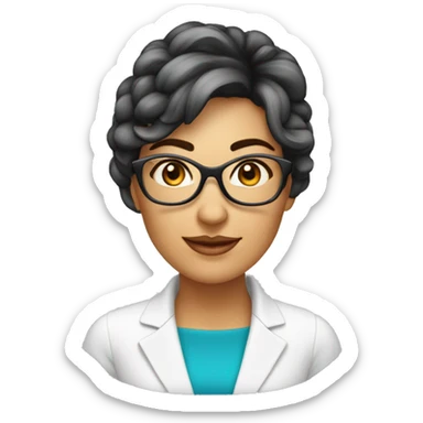 mulher, empresária do ramo imobiliaria, cabelos castanhos com oculos sticker