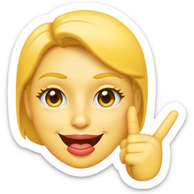 yellow face placing an index finger over pursed lips while winking and nodding sticker