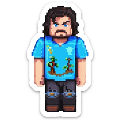 Jack Black as a Minecraft character sticker