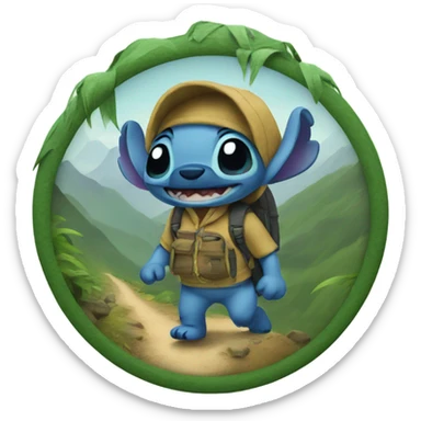 Stitch on a hike sticker