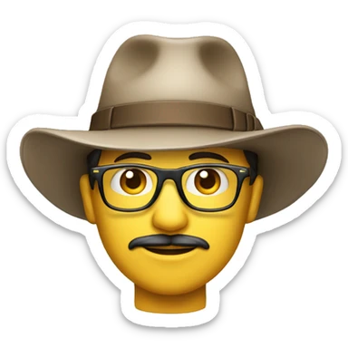 Un gars content avec un chapeau rigolo et des lunette qui tend le pouce vers le haut sticker