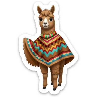 Llama con poncho sticker