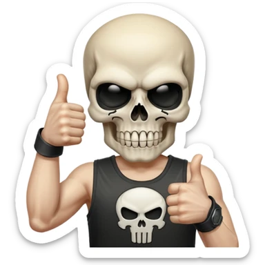 Skull punisher giving thumbs up sticker