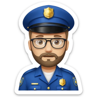 Police officer with glasses and beards(different uniform) sticker