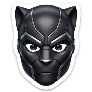 black panther marvel superhero full mask headshot sticker