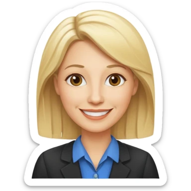 a 40 year old teacher with blonde hair sticker