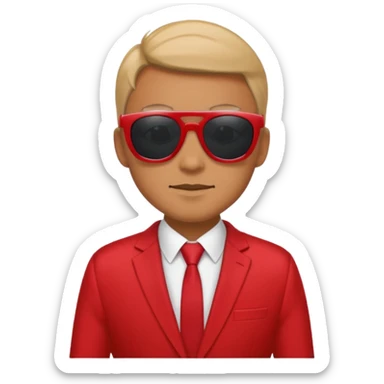 the weekend in red suit and sunglasses sticker