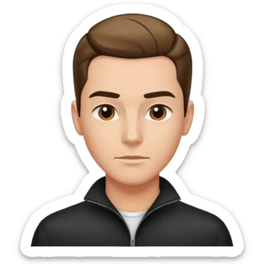 Young man with slicked back hair sticker