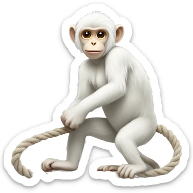 White monkey with a rope sticker