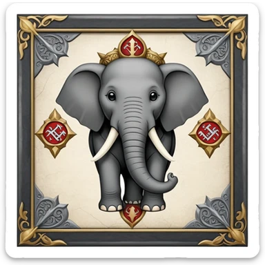 Republican Party Elephant but in a Game Of Thrones Intro Sigil Form - in a square picture frame sticker