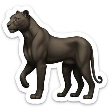 a lioness's silhouette with four legs sticker