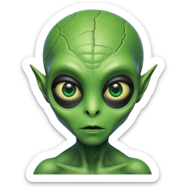 cracked face 👽 sticker