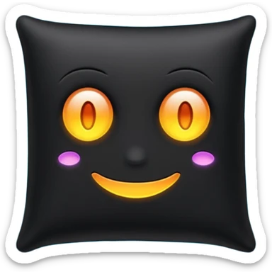 a black  pillow with dark aura coming out of it  sticker