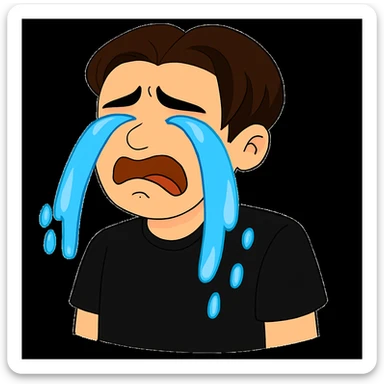 Change the color of the shirt to a uniform black color, keep everything else unchanged. sticker