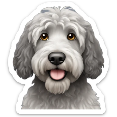 Grey and black labradoodle sticker