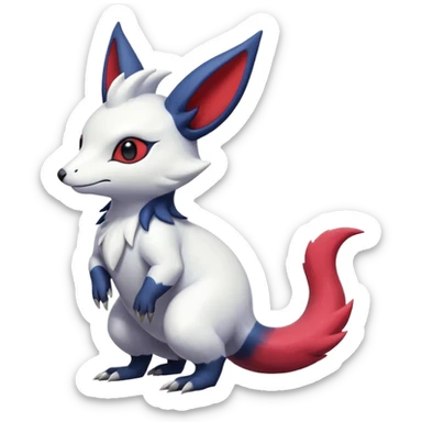  furry cute colorful exotic realistic painted smooth glossy Zangoose-Salandit-Minccino-Absol-fusion sticker