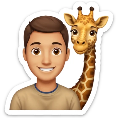 Guy with a giraffe neck sticker