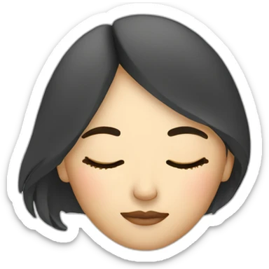 sleeping designer asian woman sticker