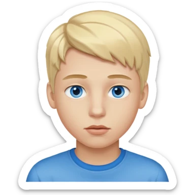Teenage boy with blue eyes, blonde hair and thick lips sticker