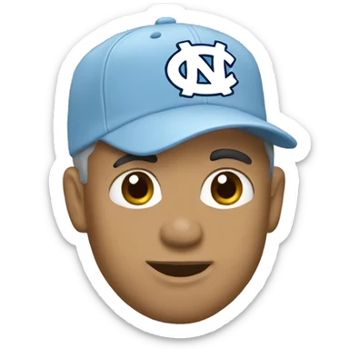 White male wearing North Carolina Tar Heels sticker