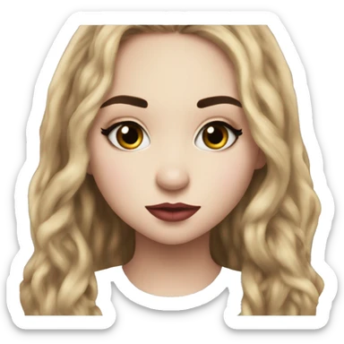 Sabrina Carpenter with a kiss mark sticker