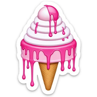 Melting pink arty Ice cream cake sticker