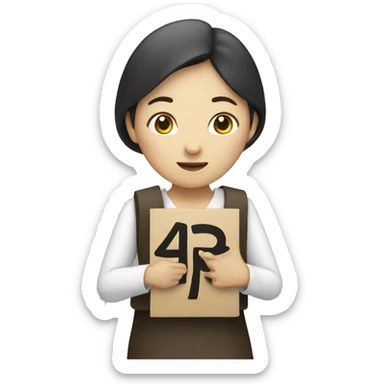 Korean woman holding 4B movement sign sticker