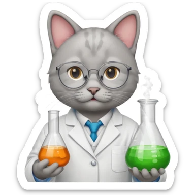 Chemist cat sticker
